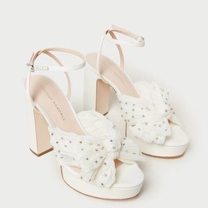 Natalia Pearl/Rhinestone Platform Bow Heel